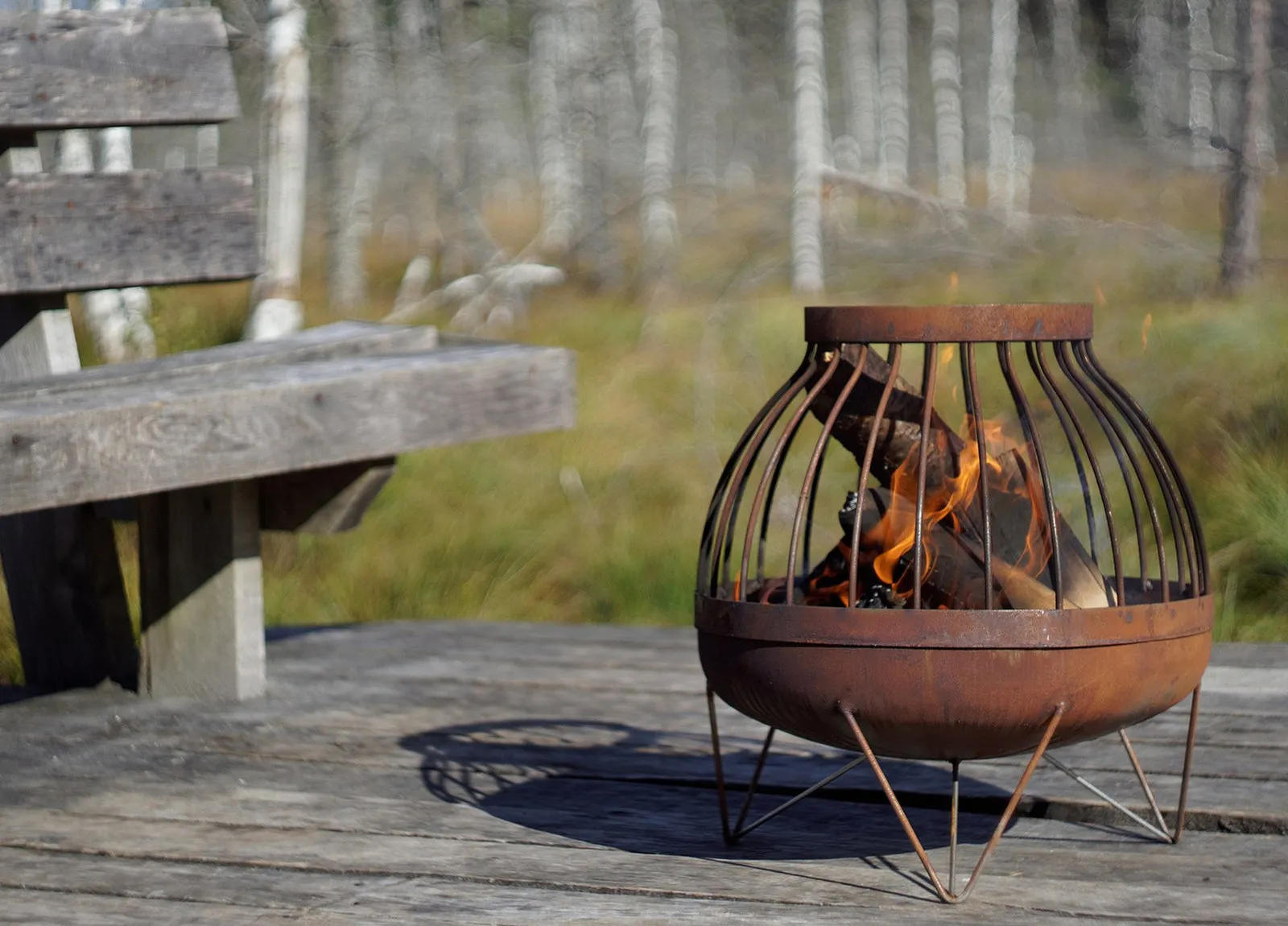 Feuerstelle SOMMA aus rostendem Stahl